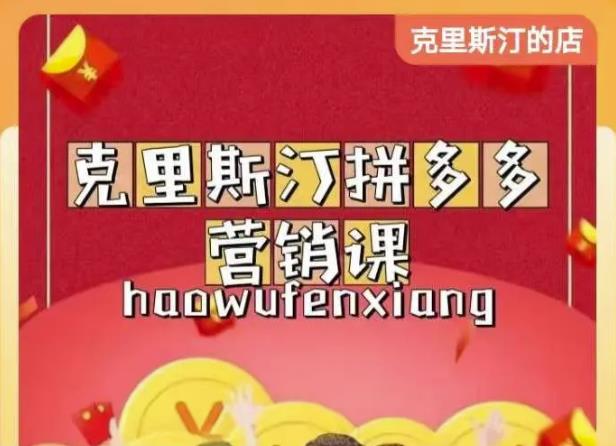 克里斯汀拼多多运营课，适合小白初涉平台，低成本入门-19点研学社