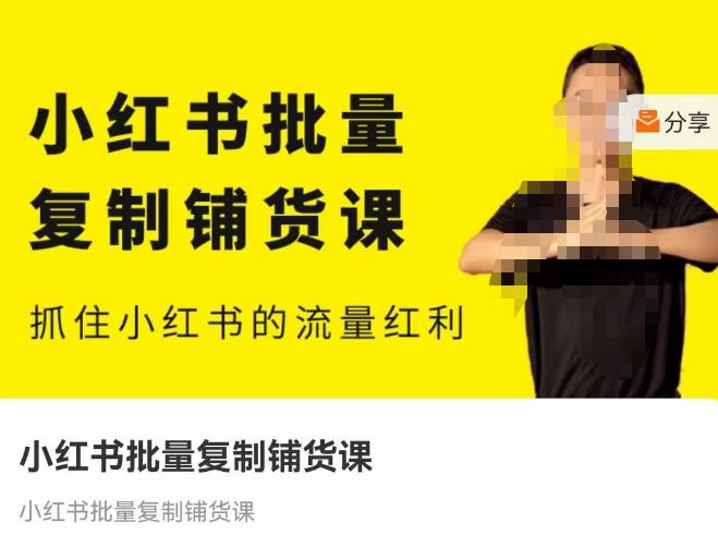 张宾·小红书批量复制铺货课，抓住小红书的流量红利 （更新2023年2月）-19点研学社