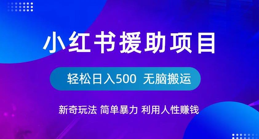 小红书援助项目新奇玩法，简单暴力，无脑搬运轻松日入500【揭秘】-19点研学社