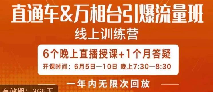 直通车&万相台引爆流量班，6天打通你开直通车·万相台的任督二脉-19点研学社