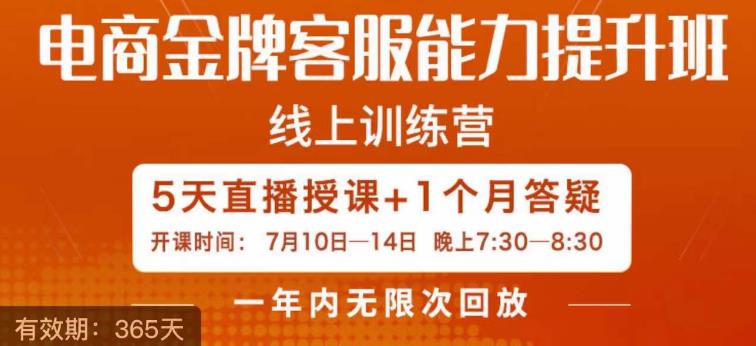 电商金牌客服能力提升班，提升客服能力是你店铺业绩的关键要素-19点研学社