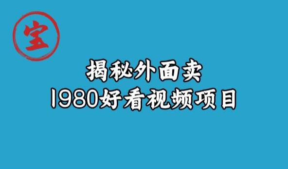 宝哥揭秘外面卖1980好看视频项目，投入时间少，操作难度低-19点研学社