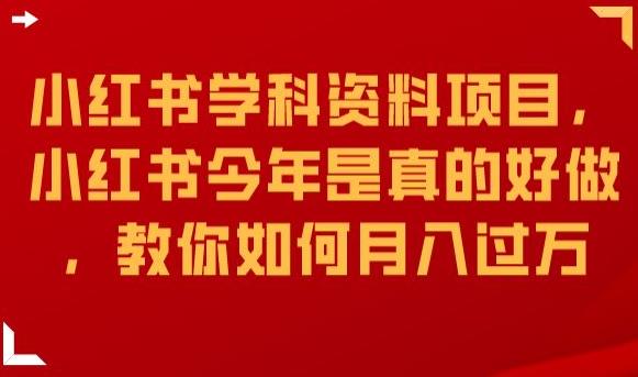 小红书学科资料项目，小红书今年是真的好做，教你如何月入过万【揭秘】-19点研学社