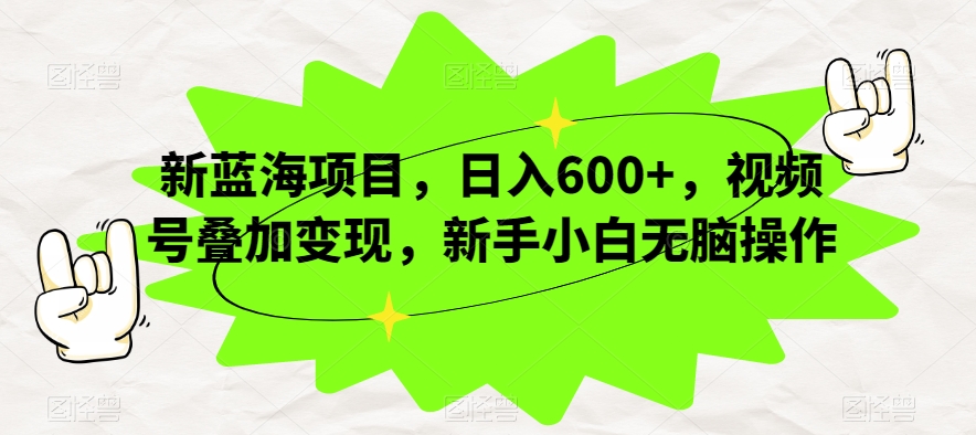 新蓝海项目，日入600+，视频号叠加变现，新手小白无脑操作【揭秘】-19点研学社
