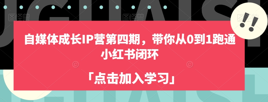 自媒体成长IP营第四期，带你从0到1跑通小红书闭环-19点研学社