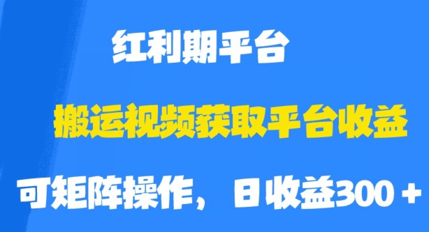 搬运视频获取平台收益，平台红利期，附保姆级教程【揭秘】-19点研学社