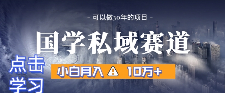 暴力国学私域赛道，小白月入10万+，引流+转化完整流程【揭秘】-19点研学社