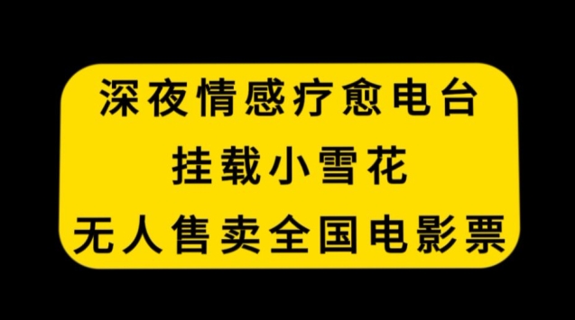 深夜情感疗愈电台，挂载小雪花，无人售卖全国电影票【揭秘】-19点研学社