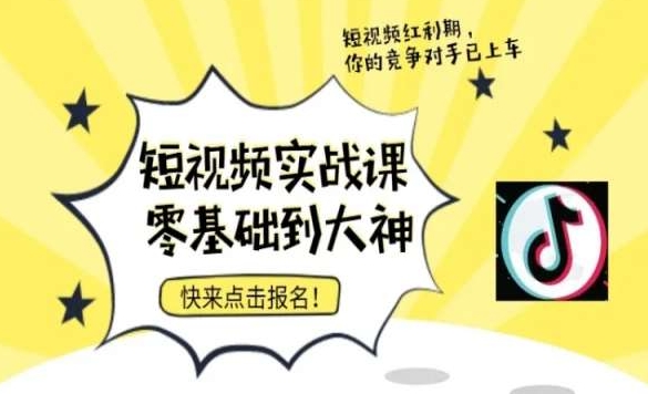 短视频零基础落地实操训练营，短视频实战课零基础到大神-19点研学社