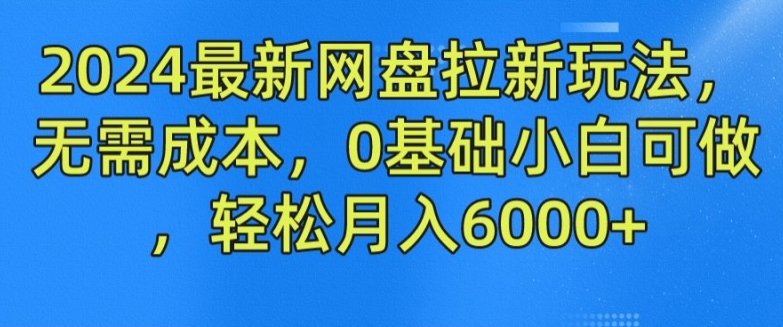 2024最新网盘拉新玩法，无需成本，0基础小白可做，轻松月入6000+【揭秘】-19点研学社
