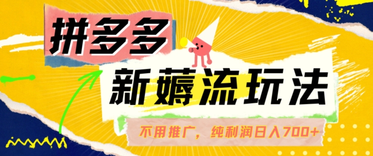 拼多多最新薅流玩法，无需开车推广，纯靠自然流吃饭-单纯赚50+利润，日入700+【揭秘】-19点研学社