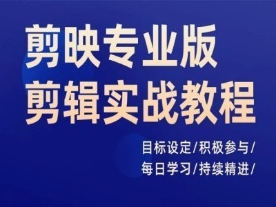 剪映专业版剪辑实战教程，目标设定/积极参与/每日学习/持续精进-19点研学社
