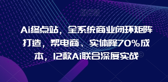 Ai终点站，全系统商业闭环矩阵打造，帮电商、实体降70%成本，12款Ai联合深度实战【0906更新】-19点研学社