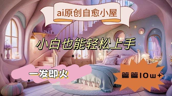 ai原创治愈小屋，小白也能轻松上手，一发即火，篇篇10w+【揭秘】-19点研学社