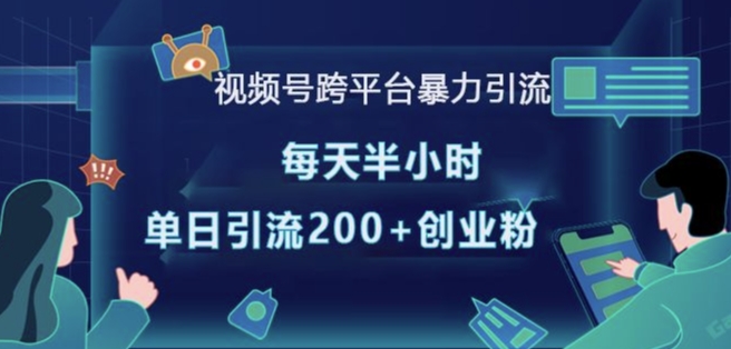 视频号跨平台暴力引流，每天半小时，单日引流200+精准创业粉-19点研学社