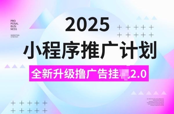 2025小程序推广计划，撸广告挂JI3.0玩法，日均5张【揭秘】-19点研学社