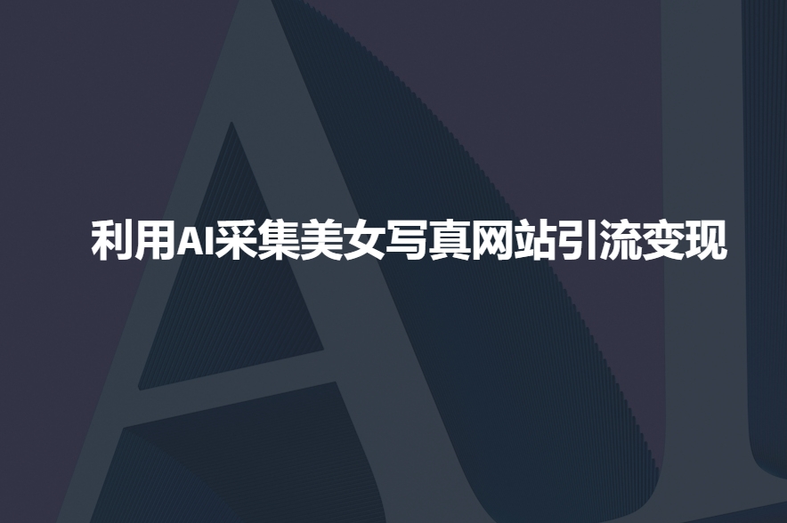 利用AI采集美女写真网站引流变现，引流嘎嘎的-19点研学社
