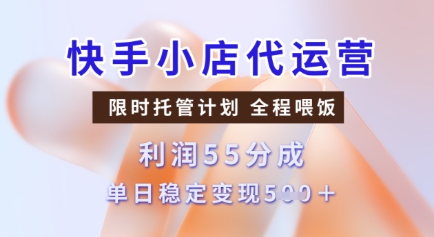 快手小店代运营3.0，模式新升级，收益55分，稳定单日5张【揭秘】-19点研学社