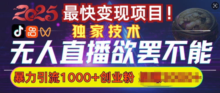 欲罢不能的无人直播引流，超暴力日引流1000+高质量精准创业粉-19点研学社