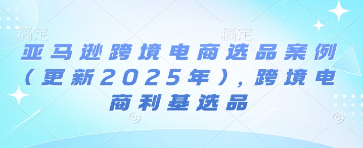 亚马逊跨境电商选品案例(更新2025年3月)，跨境电商利基选品-19点研学社
