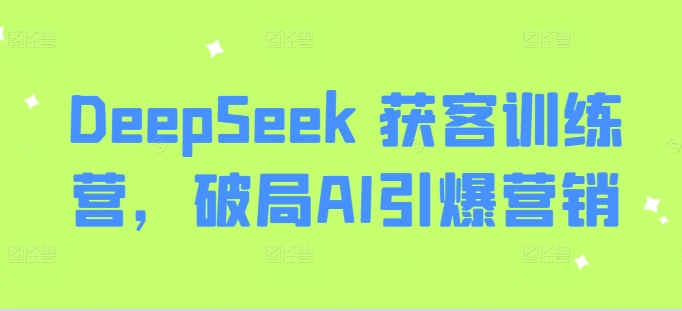 DeepSeek 获客训练营，破局AI引爆营销-19点研学社