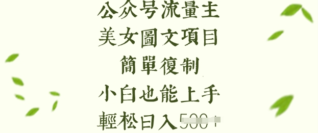 流量主长期收益项目，美女图片简单复制，小白也能上手，轻松日入5张-19点研学社