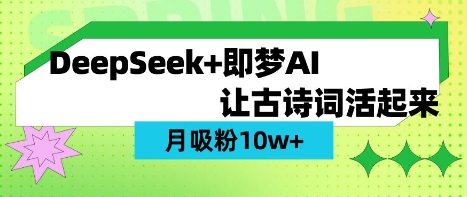 用DeepSeek做AI 古诗词视频，涨粉 10W+(保姆级教程)-19点研学社