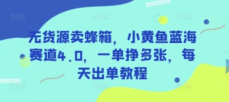 无货源卖蜂箱，小黄鱼蓝海赛道4.0，一单挣多张，每天出单教程-19点研学社