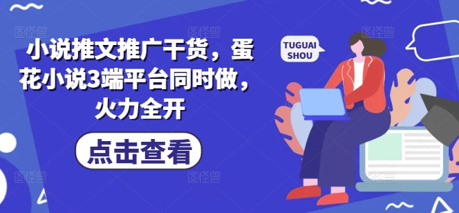 小说推文推广干货，蛋花小说3端平台同时做，火力全开-19点研学社