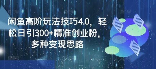 闲鱼高阶玩法技巧4.0，轻松日引300+精准创业粉，多种变现思路-19点研学社