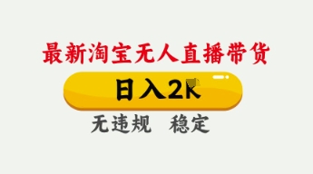 4月最新淘宝无人直播带货，日入数张，不违规不封号，独家技术，操作简单【揭秘】-19点研学社