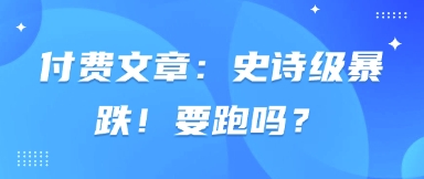 付费文章：史诗级暴跌！要跑吗？-19点研学社
