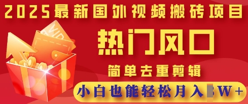 2025最新视频搬砖项目，热门风口，简单去重剪辑，小白也能轻松月入过W-19点研学社